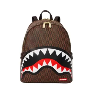 Sprayground Shark Money Check Backpack Brown