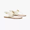 Tory Burch Benton 2 Flat Thong Sandal Calf Leather Opthic White