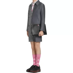 Thom Browne Pebbled Leather Document Gusset Folio Black