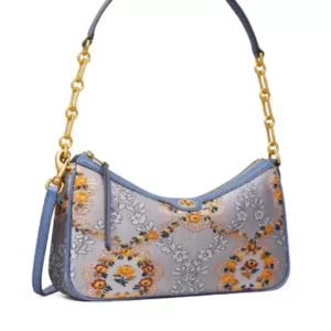 Tory Burch 86604 T Monogram Brocade Studio Bag Sea Frost