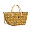 Tory Burch Basketweave Tote Bag Small Canvas Tan Basketweave