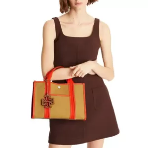 Tory Burch Twill Tory Small Tote Cumin
