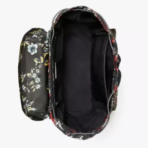 Tory Burch Virginia Mixed Print Flap Backpack Red Retro Block Lyonnaise Floral