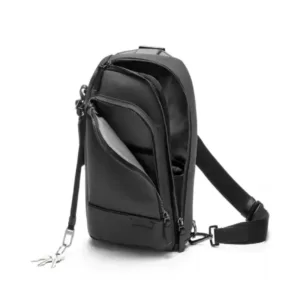 Harrison Gregory Nylon & Leather Waist Bag Black