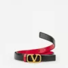 Valentino Garavani Vlogo Reversible Belt 20mm Black Red Ghw