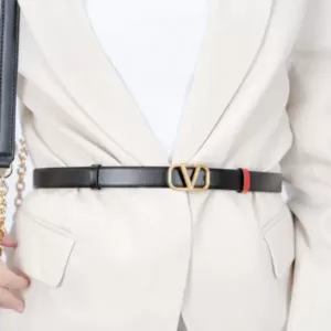 Valentino Garavani Vlogo Reversible Belt 20mm Black Red Ghw