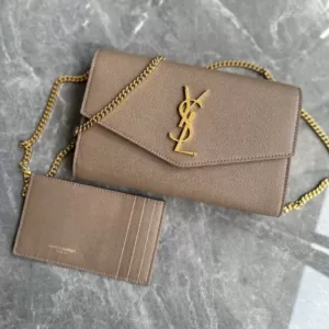 YSL Saint Laurent Wallet On Chain WOC Uptown Taupe
