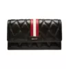 Bally Dafford Leather Wallet Black Red
