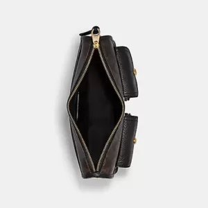 Coach Pennie Crossbody With Coin Case in Signature Canvas Brown Black