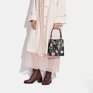 Coach Small Town Bucket Bag With Dreamy Land Floral Print Midnight Multi
