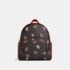 Coach Court Backpack In Signature Canvas With Hedgehog Print Brown Black Multi