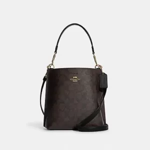 Coach Mollie Bucket Bag 22 In Signature Canvas Brown Black