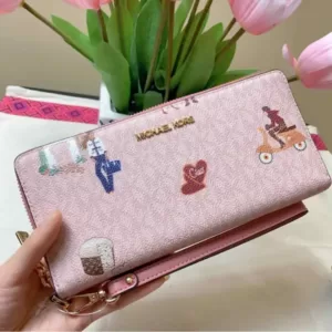 Jet Set Girls Large Travel Wallet Dark Powder Blush Multi