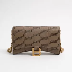 Balenciaga-Hourglass-Wallet-On-Chain-BB-Monogram-Coated-Canvas-Beige