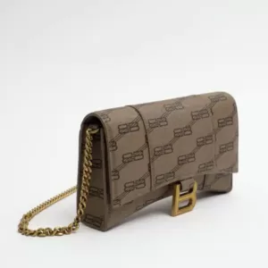 Balenciaga-Hourglass-Wallet-On-Chain-BB-Monogram-Coated-Canvas-Beige