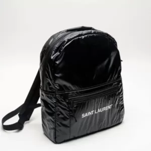 Saint-Laurent-Nuxx-Nylon-Backpack-Black