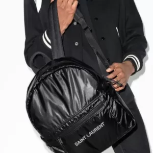 Saint-Laurent-Nuxx-Nylon-Backpack-Black