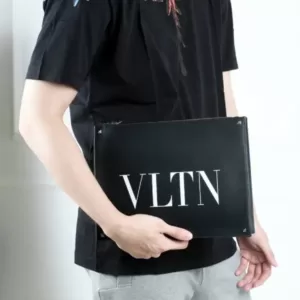 Valentino-VLTN-logo-Clutch-Leather-in-Black-With-White-logo