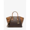 Michael Kors Avril Large Logo Top-Zip Satchel Brown Acorn
