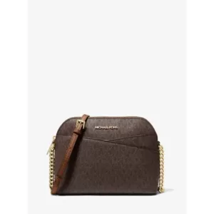 Michael Kors Jet Set Travel Medium Logo Dome Crossbody Bag Brown