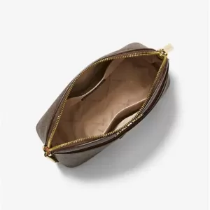 Michael Kors Jet Set Travel Medium Logo Dome Crossbody Bag Brown