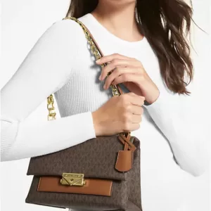 Michael Kors Cece Medium Logo Shoulder Bag Brown