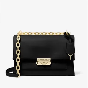 Micharl Kors Cece Medium Faux Leather Shoulder Bag Black