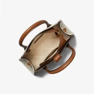 Michael Kors Gabby Small Logo Satchel Vanilla