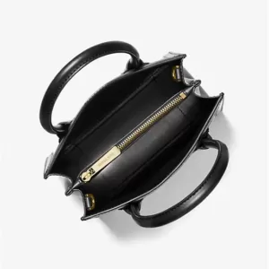 Michael Kors Mercer Medium Logo Embossed Cotton Canvas Crossbody Bag Black