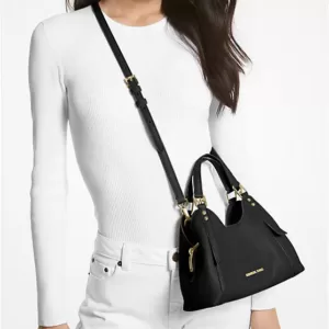 Michael Kors Arlo Small Pebbled Leather Crossbody Bag Black