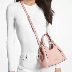 Michael Kors Arlo Small Pebbled Leather Crossbody Bag Powder Blush