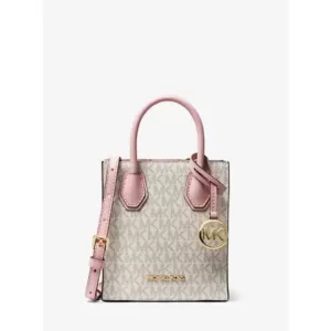 Michael Kors Mercer Extra-Small Logo and Leather Crossbody Bag Powder Blush Multi