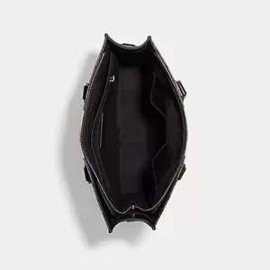 coach Graham Structured Tote In Blocked Signature Canvas With Varsity Stripe mahogany