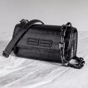 tas selempang wanita Balenciaga Gossip XS Crocodile Printed Leather Crossbody Bag