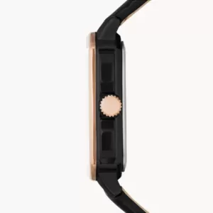 Fossil Multifunction Black Leather Watch