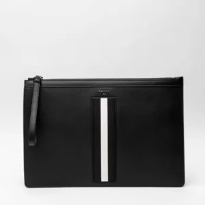 Bally Bollis Large Clutch Bag Black White