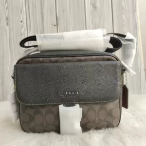 Tas Pria Coach Hudson Crossbody In Signature Canvas Mahogany Black