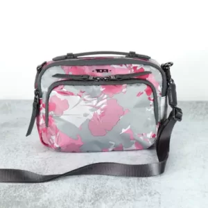 Tumi Claudia Crossbody Bag Nylon Pink Grey
