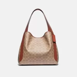 tas bahu wanita asli Coach Hadley Hobo In Signature Canvas