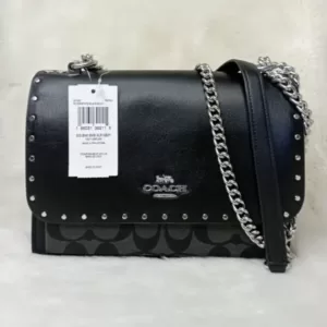 Klare Crossbody In Signature Canvas With Rivets Black Multi