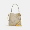 Small Town Bucket Bag In Signature Canvas With Dreamy Veggie Print Retro Yellow