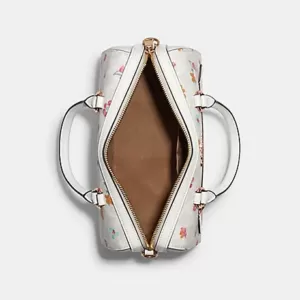 Coach Rowan Satchel In Signature Canvas With Mystical Floral Print Chalk Multi