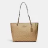 Cammie Chain Tote In Signature Canvas Light Khaki Chalk