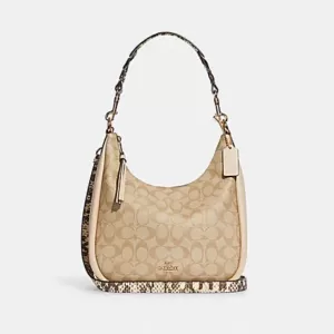 Coach Jules Hobo In Signature Canvas Light Khaki Ivory Multi