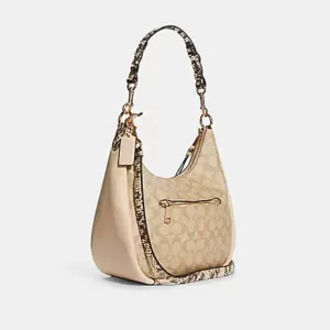 Coach Jules Hobo In Signature Canvas Light Khaki Ivory Multi
