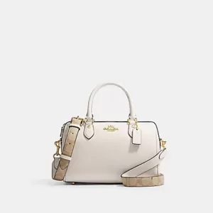 Rowan Satchel With Signature Canvas Detail Chalk