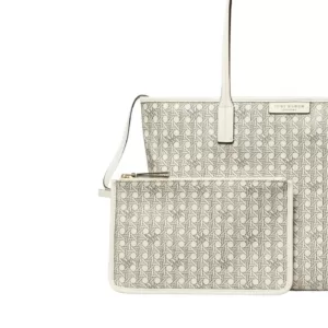 tas bahu wanita original Tory Burch Ever-Ready Coated Canvas Zip Small Tote Bag