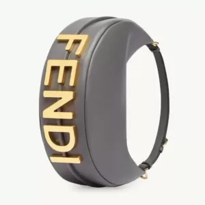 Fendi Small Fendigraphy Hobo Bag in Dark Grey Calf Leather