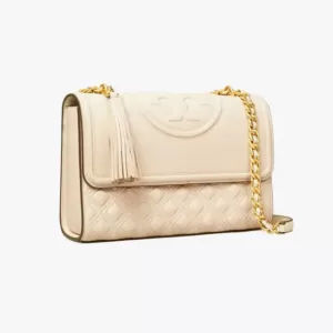 tas wanita orignal Tory Burch Fleming Convertible Shoulder Bag New Cream