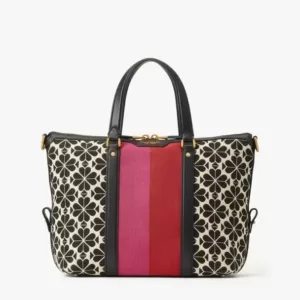 Faye Spade Flower Jacquard Medium Satchel Cream Multi